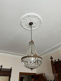 Lampadario cristallo e ottone