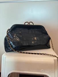 Borsa Sergio Rossi originale in pelle cocco nera