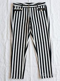 Pantalone a righe bianco/nero Anna Rachele Jeans