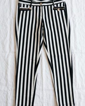 Pantalone a righe bianco/nero Anna Rachele Jeans