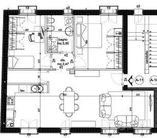 Trilocale 2 camere e 2 bagni nuova costruzione