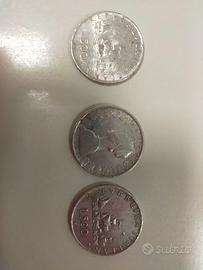 Monete in argento da lire 500 tre caravelle