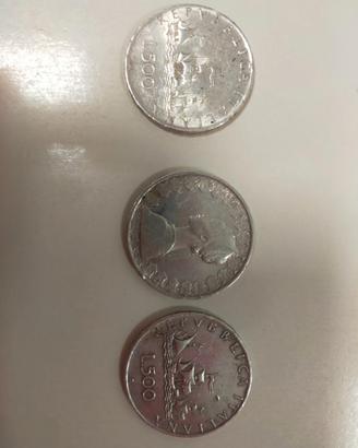 Monete in argento da lire 500 tre caravelle