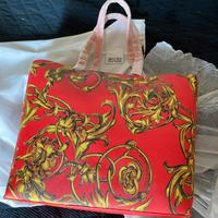 VERSACE BORSA SIMIL PELLE ROSSO tracolla ORO