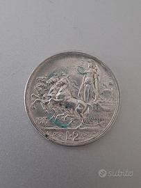 MONETA DI LIRE 2 DEL 1915 IN ARGENTO