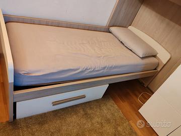 Letto con rete e cassetti cameretta