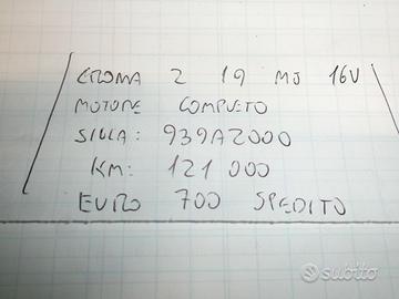Motore completo croma 2 1.9 mj 16v