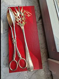 Set di pinze per insalata Silverplated