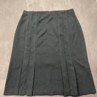 Gonna al ginocchio grigia scura con cerniera