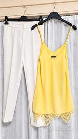 completo elegante  bianco e giallo 
