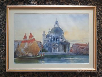 Quadro acquerello Santa Maria della Salute Venezia