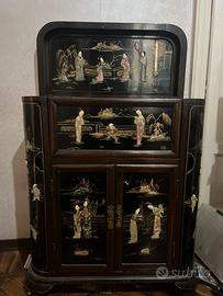 Mobile bar vintage stile cinese laccato – anni ’50