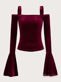 Maglia in velluto bordeaux nuova in confezion XS/S