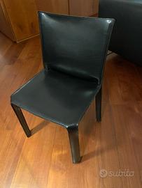 SEDIA CAB CASSINA - SET 4 SEDIE IN PELLE NERA