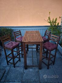 tavolo legno con sgabelli altezza 105cm altezza 