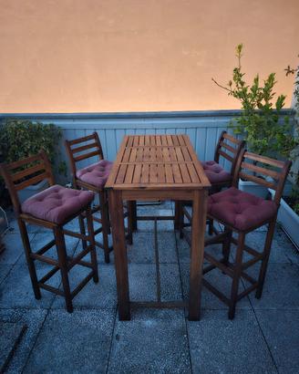 tavolo legno con sgabelli altezza 105cm altezza 