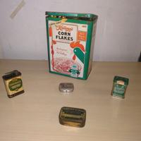 Scatole in latta vintage, Kellogg'S e altre, Stock