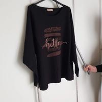 Maglia nera tg 4  Malandrina a manica pipistrello