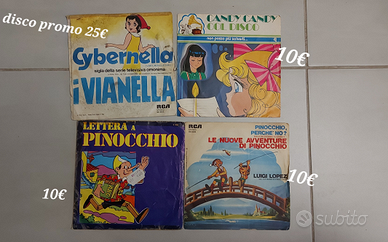 Lotto dischi vinili cartoni animati rari vintage