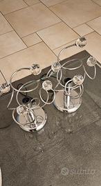 Set 2 abat jour acciaio cristallo moderne 