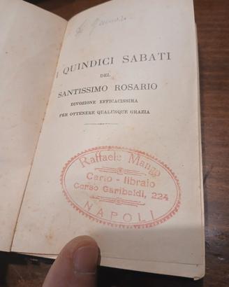 Libro Antico 1938 - I Quindici Sabati del Rosario