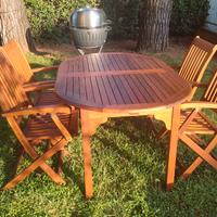Tavolo da giardino estendibile e 4 sedie