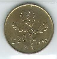 20 Lire "Ramo di quercia" Repubblica Italiana