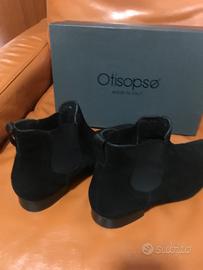 Stivaletto in Camoscio Nero. Pelle e Cuoio.