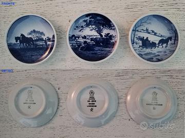 Porcellane Royal Copenhagen 3 piattini con animali