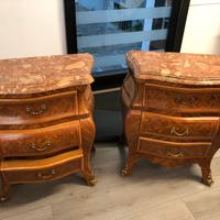COPIA COMODINI INTARSIATI ANTIQUARIATO NAPOLETANO
