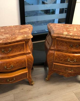 COPIA COMODINI INTARSIATI ANTIQUARIATO NAPOLETANO