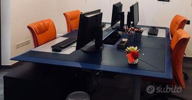 POLTRONA FRAU_SCRIVANIA ARTU' MEETING BLU ELETTRIC