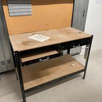 Banco da lavoro metallo e legno con cassetti