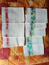 n. 8 asciugamani strofinacci cucina da rifinire 