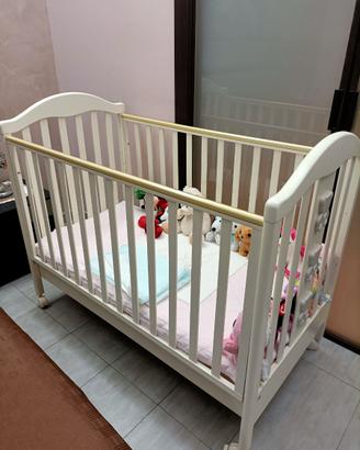 Culla Azzurra Design in legno bianca