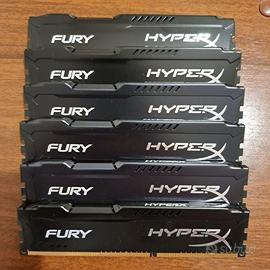 RAM DDR3 1600MHz CL10 4GBx6 (24GB) HyperX