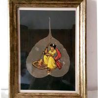 Quadri con foglie dipinte a mano