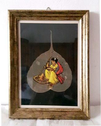 Quadri con foglie dipinte a mano