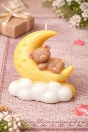 Candela artigianale orsetto sulla luna