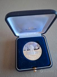 Moneta celebrativa primo uomo sulla luna in argent