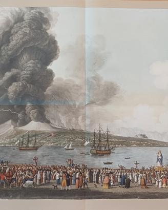 Antica stampa eruzione Vesuvio