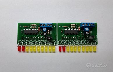 Coppia di VU meter audio a 10 led