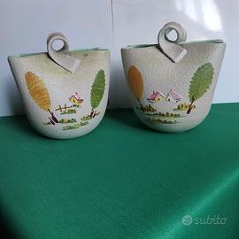 Coppia cestini ceramica albisola
