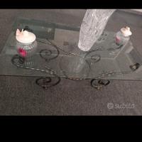 tavolino ferro battuto e vetro