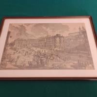 Veduta Piazza di Spagna, Antica Stampa -Roma.