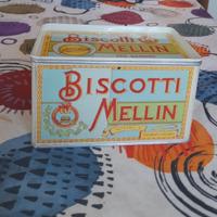 Scatola metallo vintage Biscotti Mellin