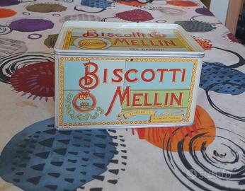 Scatola metallo vintage Biscotti Mellin