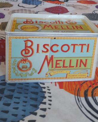 Scatola metallo vintage Biscotti Mellin