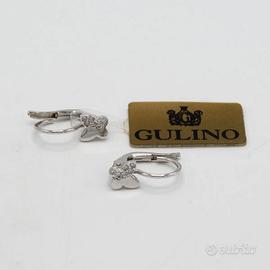 Orecchini in oro bianco 18 kt con farfalle E.81