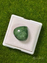 Smeraldo Naturale 26.00 Ct taglio pera Cabochon